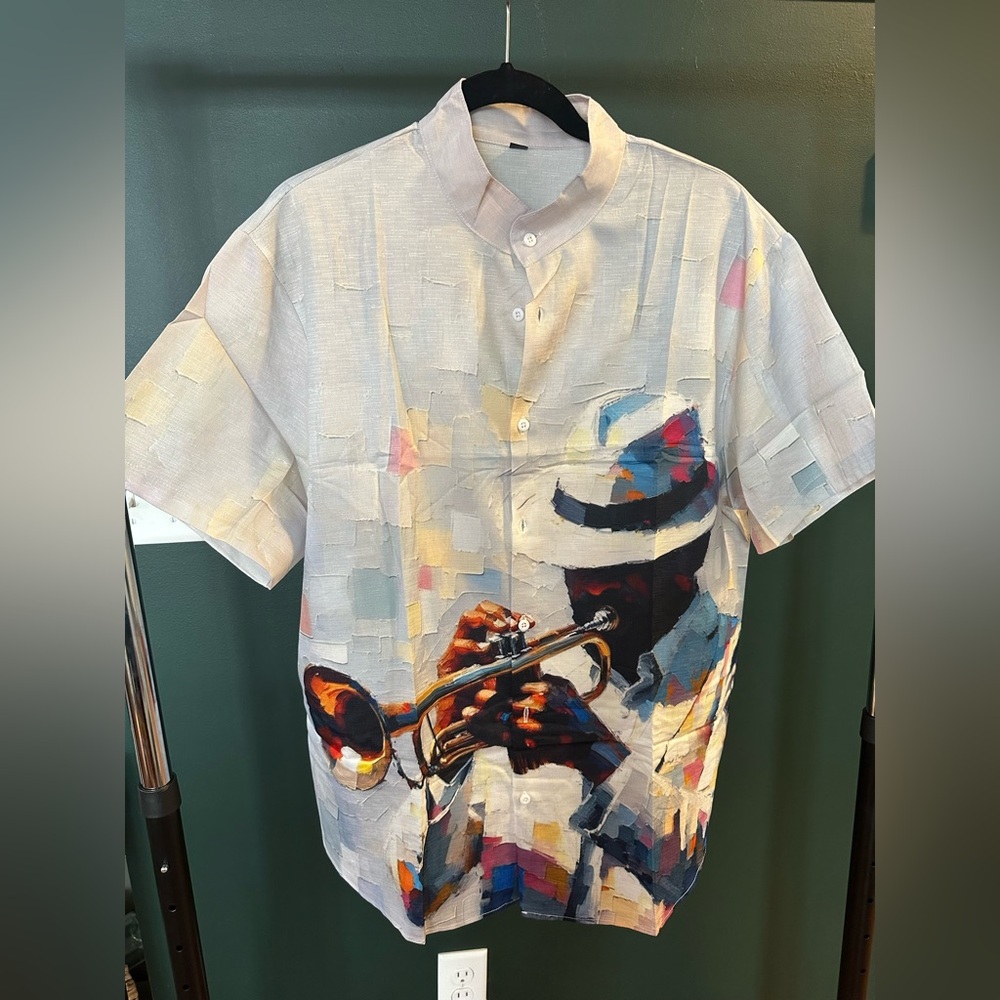 Men’s short sleeve mock neck shirt